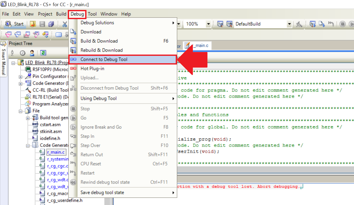 First install the latest version of CS+ at your end.