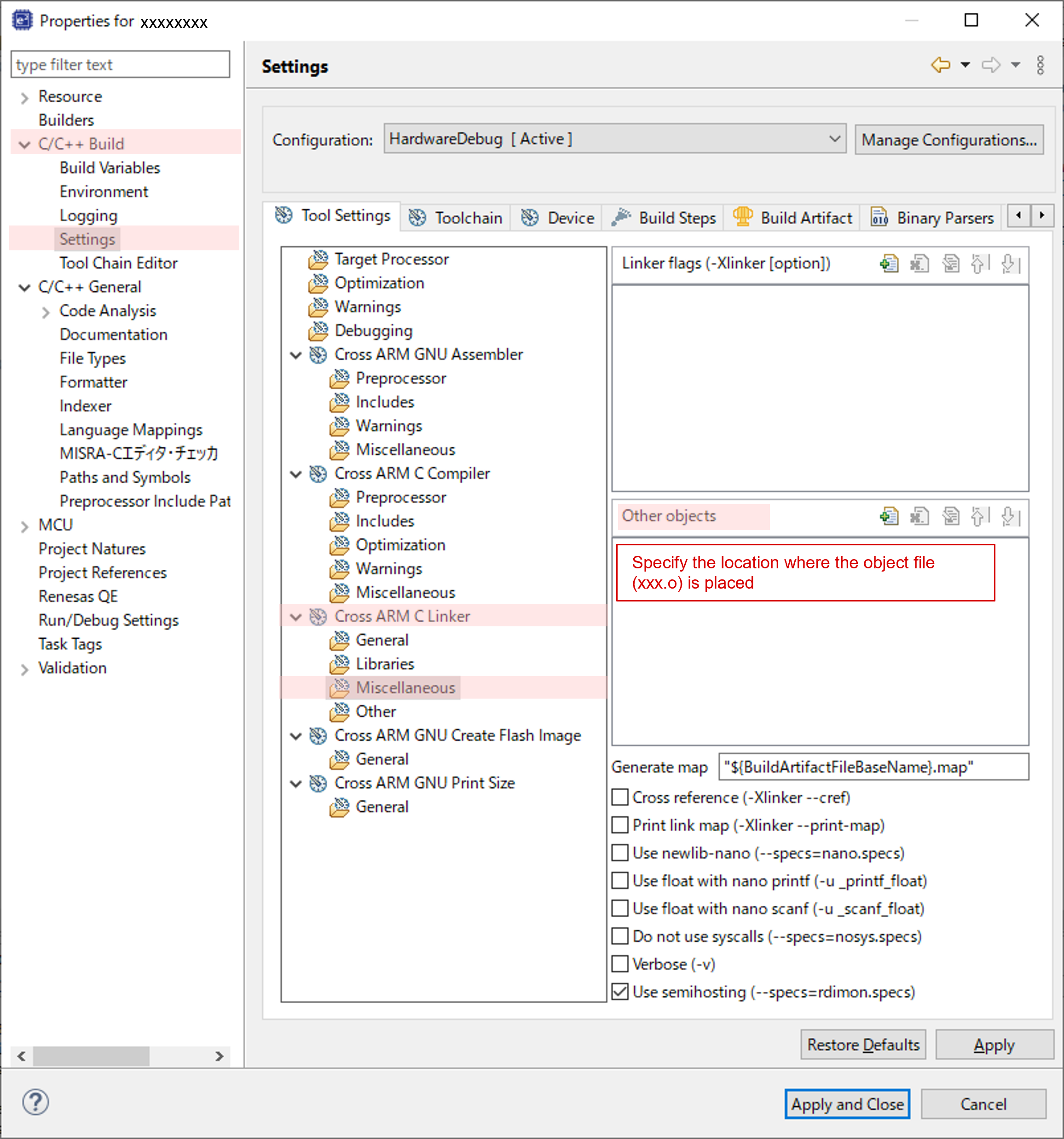 How to import object files (xxx.o) created in different environments into  the project under development and build them together with e² studio and  the GCC compiler(e² studio) | Renesas Customer Hub